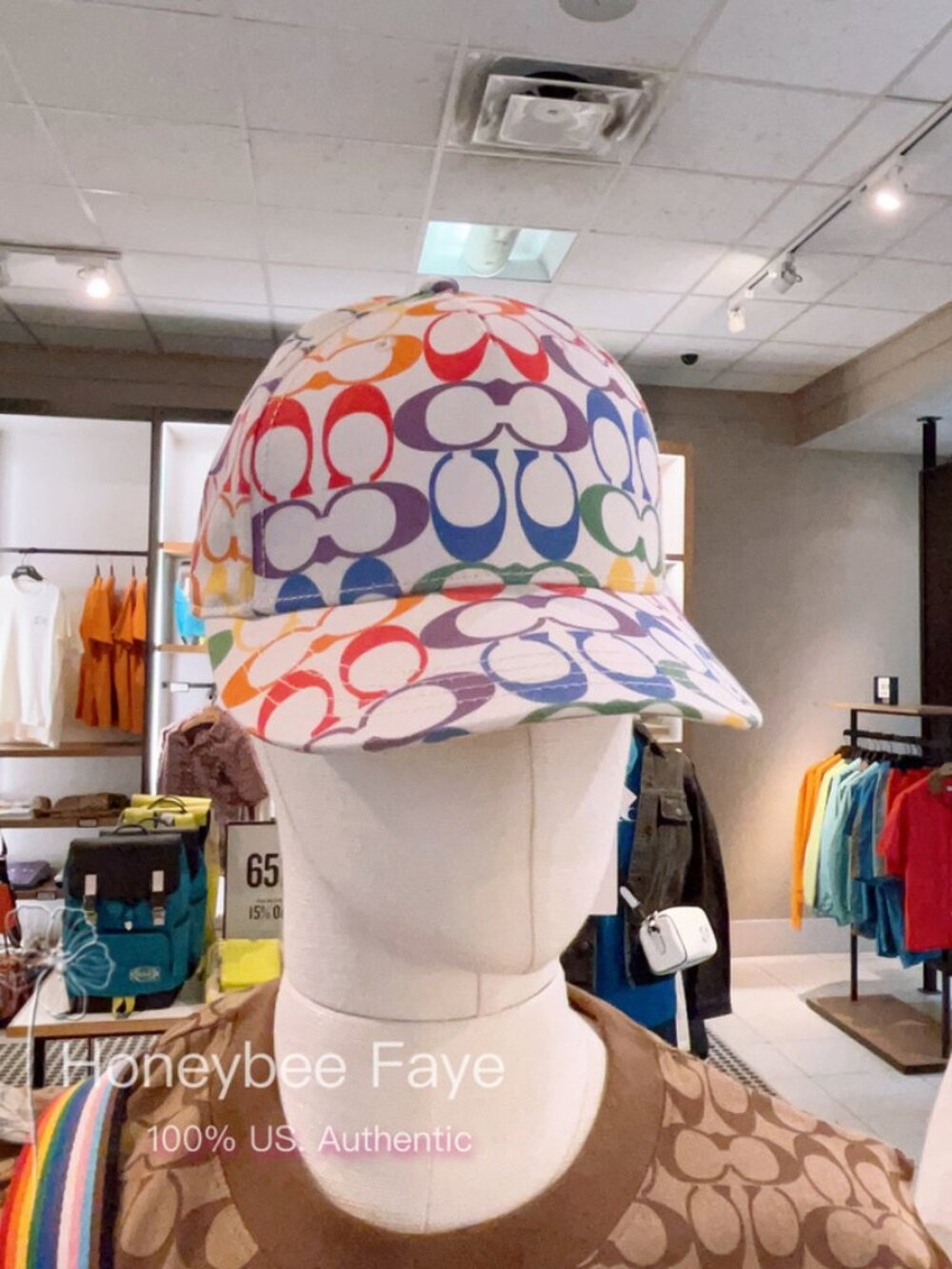 NWT Coach Unisex Rainbow 2013 Signature Baseball Hat CJ714 M/L